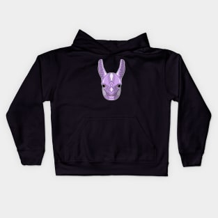 cute purple alpaca face Kids Hoodie